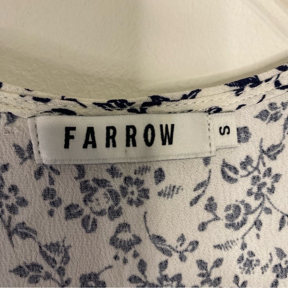 Farrow Floral Wrap V Neck Maxi Dress in Dark Blue and White Size Small - Picture 6 of 15